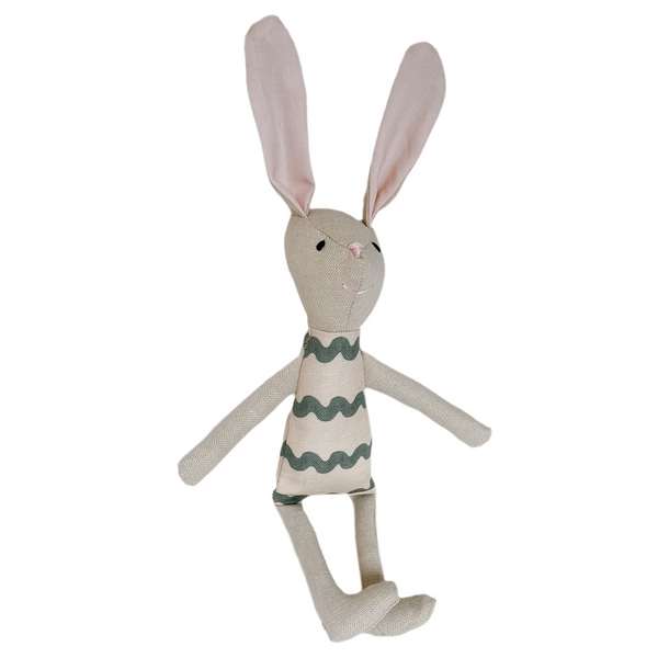 8" Sand RicRac Bunny in Green