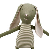 18" Green Kale Stripe Rabbit in Green