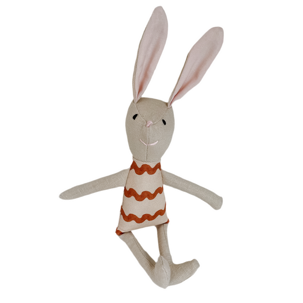 8" Sand RicRac Bunny in Rust Orange