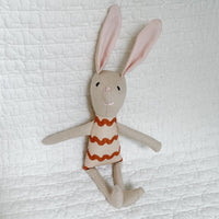 8" Sand RicRac Bunny in Rust Orange