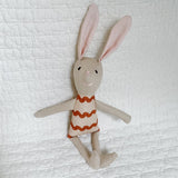 8" Sand RicRac Bunny in Rust Orange
