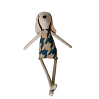 18" Sand Houndstooth Dog in Blue
