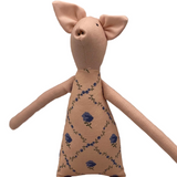 18" Pale Pink Pig in Blue Clover