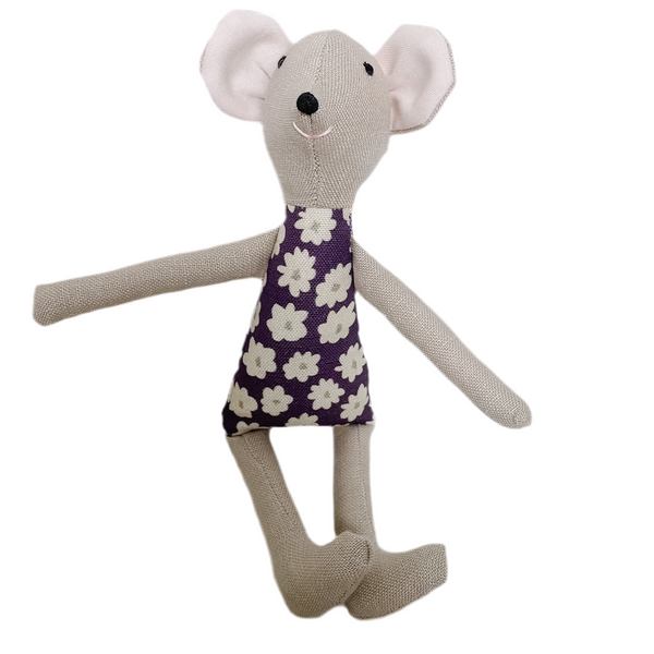 8" Tan Ana Mouse in Purple