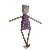 18" Tan Calico Cat in Purple