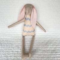 18" Sand RicRac Rabbit in Light Blue