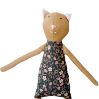 18" Honey Calico Cat in Dark Gray