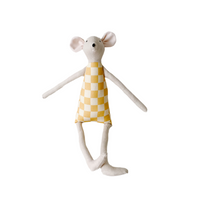 18" Sand Checkered Mouse in Yellow