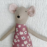 18" Tan Anemone Circus Mouse in Mauve