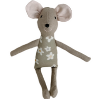 8" Tan Anemone Circus Mouse in Mint