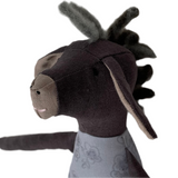 18" Dark Gray and Clay Cherry Blossom Donkey in Blue