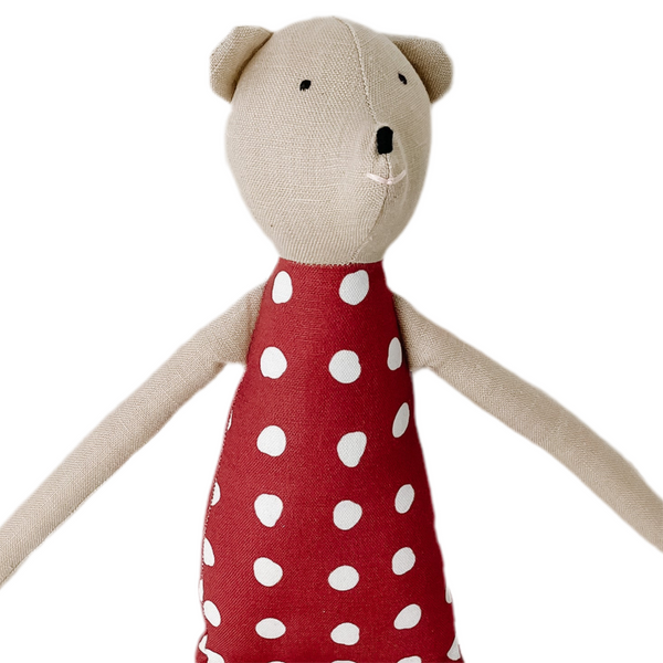 18" Tan Barnacle Bear in Berry