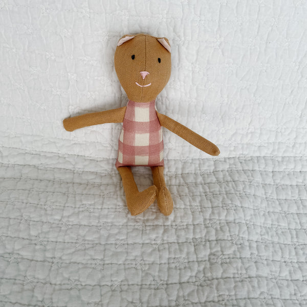 8" Honey Gingham Cat in Pink