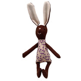 8" Brown tulip bunny in purple