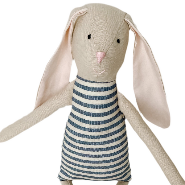 18" Sand Kale Stripe Rabbit in Blue