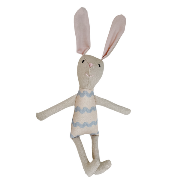8" Sand RicRac Bunny in Light Blue