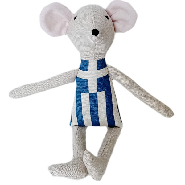 8" Sand Greek Flag Mouse