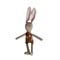 8" Tan Chrysanthemum Bunny in Brown