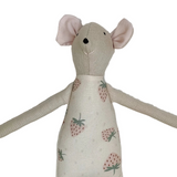18" Sand Strawberry Mouse in White Berry