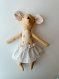 8" Doll Skirt in white and cream stripe