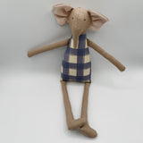 18" Clay Gingham Elephant in Purple