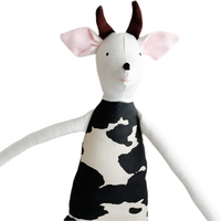 18" Cream Cow in Black