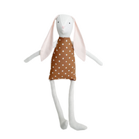 18" Cream Carnation Rabbit in Brown