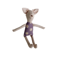 8" Pale Pink Pig in Purple Daisy
