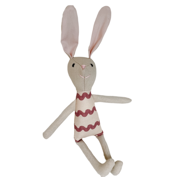 8" Sand RicRac Bunny in Mauve