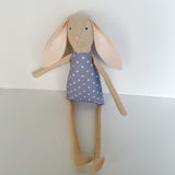18" Sand Carnation Rabbit in Periwinkle