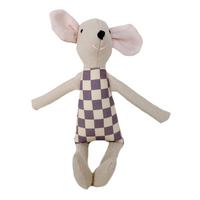 8" Sand Checkered Mouse in Lavender