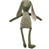 18" Green Kale Stripe Rabbit in Green