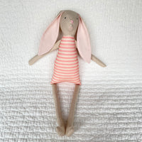 18" Sand Kale Stripe Rabbit in Pink