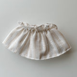 8" Doll Skirt in white and cream stripe