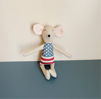 8" Sand USA American Flag Mouse