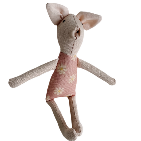 8" Pale Pink Pig in Pink Daisy