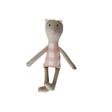 8" Sand Gingham Cat in Pale Pink