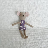 8" Tan Anemone Circus Mouse in Purple