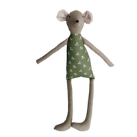 18" Tan Snow in Summer Mouse in Green