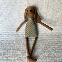 18" Mottled Brown Burdock Dog in Sage Green