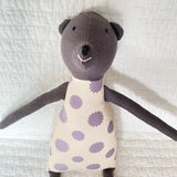 18" Dark Gray Sweet Gum Ball Bear in Purple