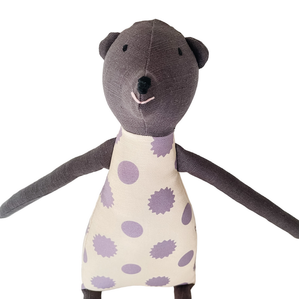 18" Dark Gray Sweet Gum Ball Bear in Purple