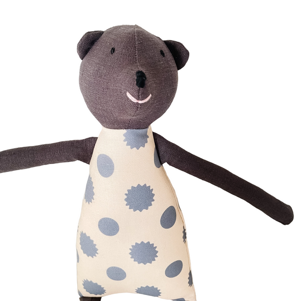 18" Dark Gray Sweet Gum Ball Bear in Blue