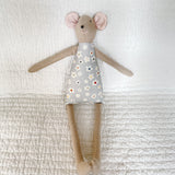 18" Tan Anemone Circus Mouse in Light Blue