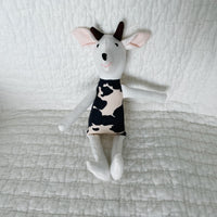 8" Cream Cow in Black