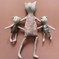 18" Tan Calico Cat in Mauve Pink