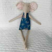 18" Sand Tea Rose Elephant in Blue