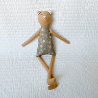 18" Honey Green Calico Cat in Dusty Sage