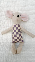 8" Sand Checkered Mouse in Lavender