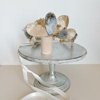 Blue and Tan Velvet floral crown 1
